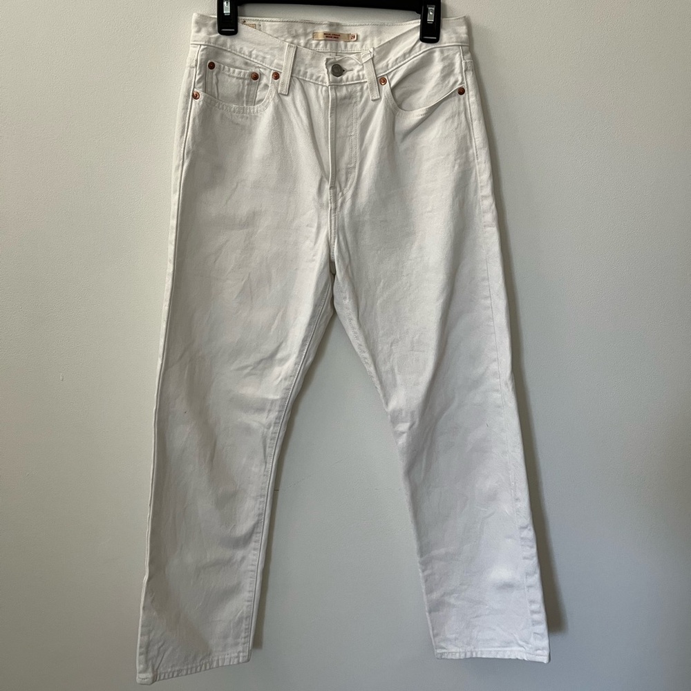 Levi's Wedgie Straight White Jeans